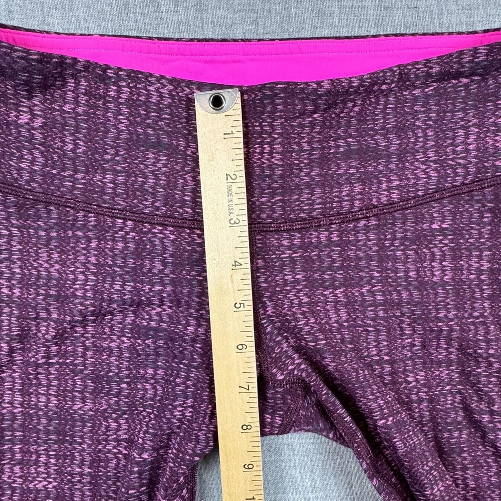 Lululemon Pants Womens 6 Purple Pink Space Dye Crop Leggings Yoga Athletic - Picture 7 of 8